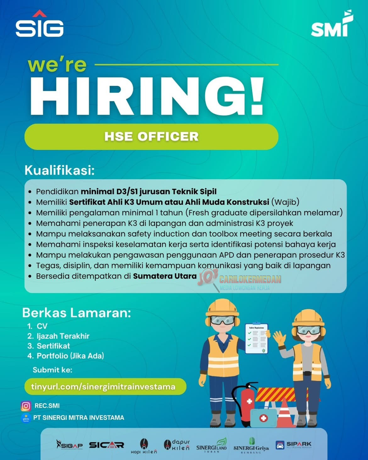 Loker D3 S1 Di PT Sinergi Mitra Investama Sumatera Utara Juli 2026