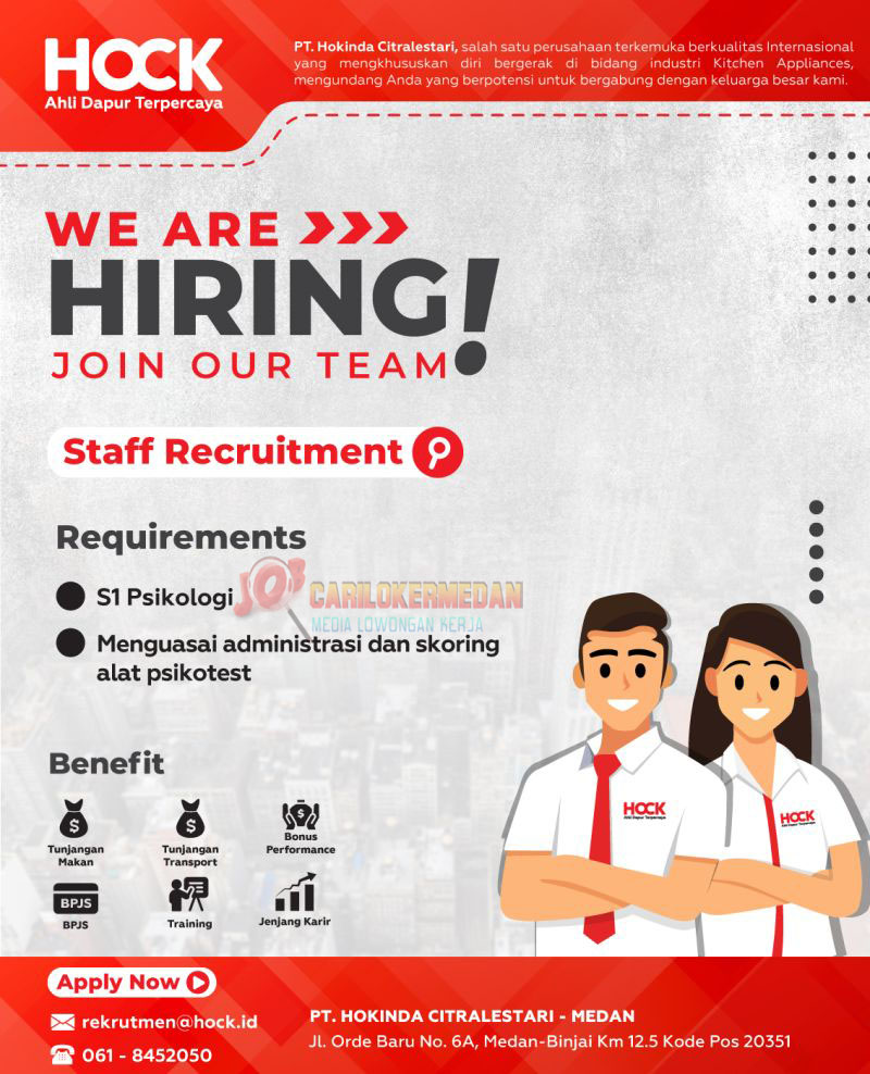 Loker S1 Di PT Hokinda Citra Lestari Medan - Binjai Juli 2026