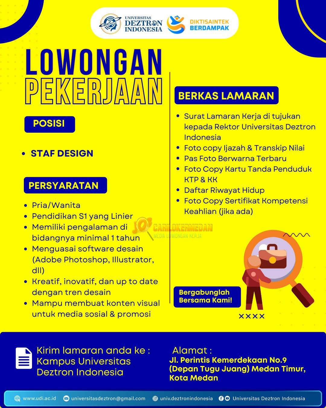 Loker S1 Di Universitas Deztron Indonesia Medan Juli 2026