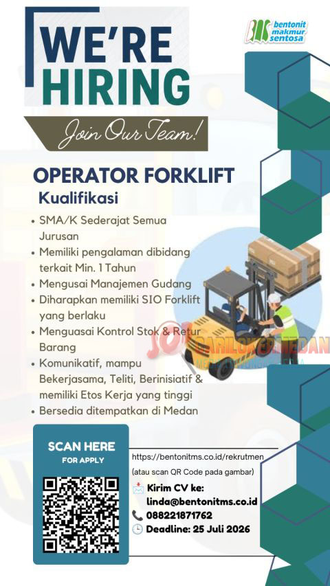 Loker SMA SMK Di PT Bentonit Makmur Sentosa Medan Juli 2026 1