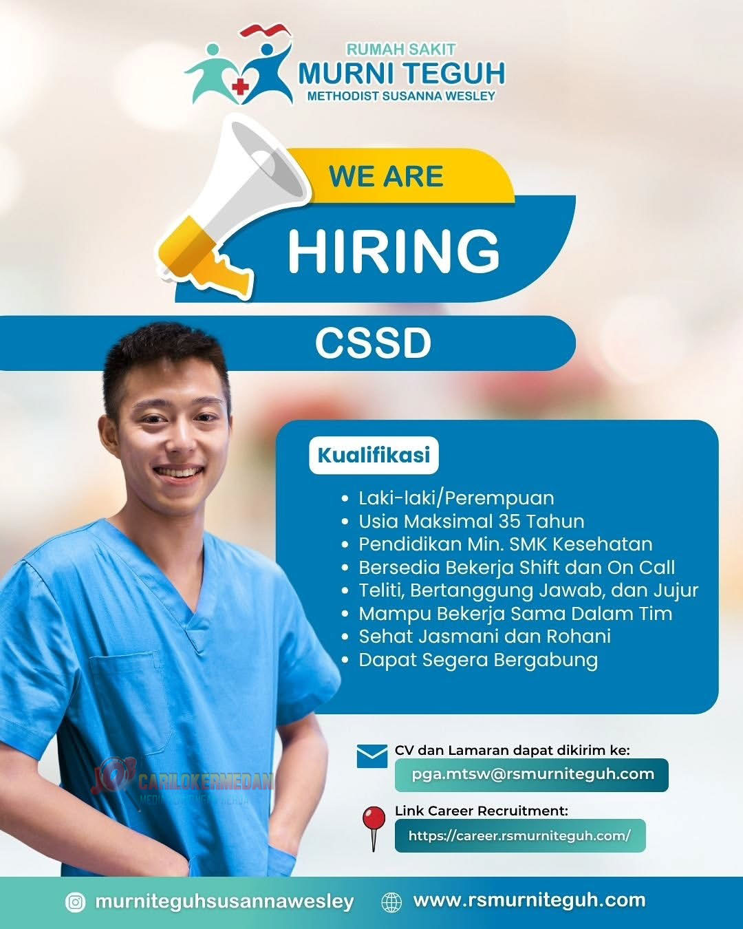 Loker SMA SMK S1 Di RSU Methodist Susanna Wesley Medan Juli 2026 1