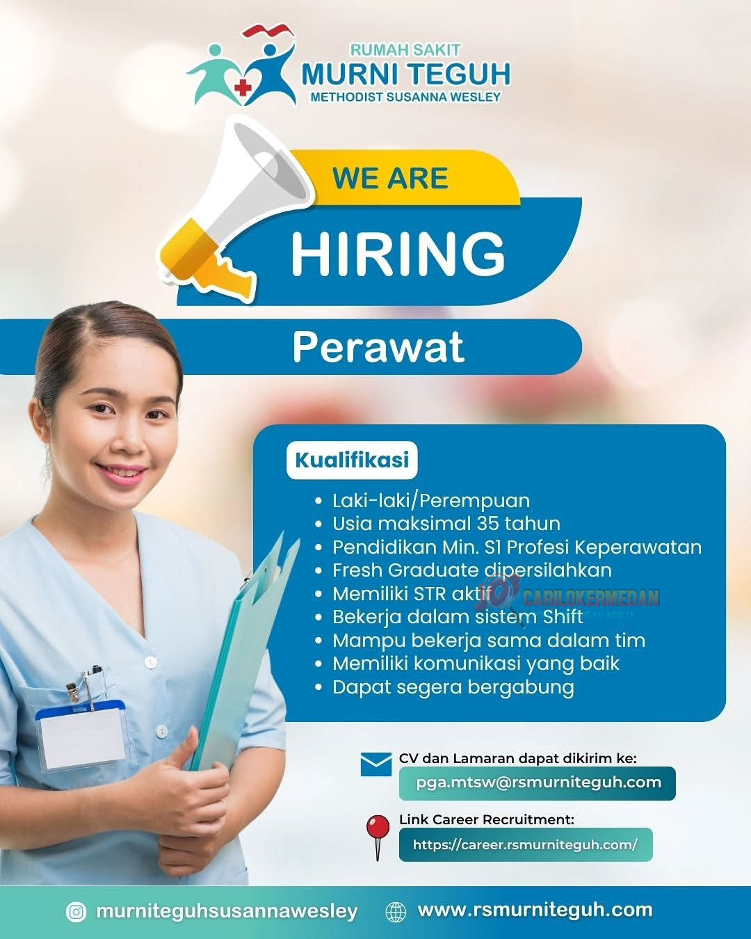 Loker SMA SMK S1 Di RSU Methodist Susanna Wesley Medan Juli 2026 3