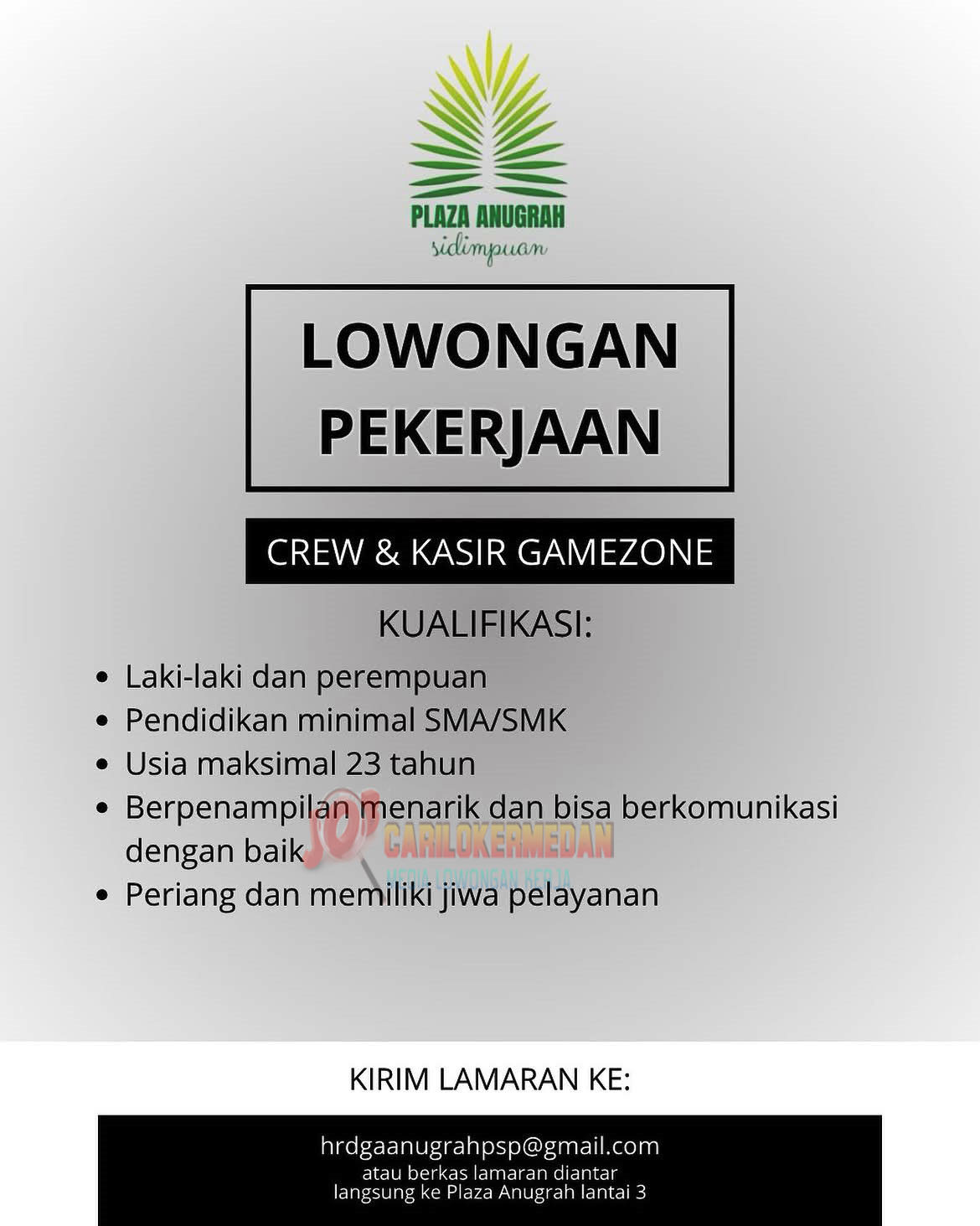 Loker Tamatan SMA SMK Di Plaza Anugrah Sidimpuan Juli 2026
