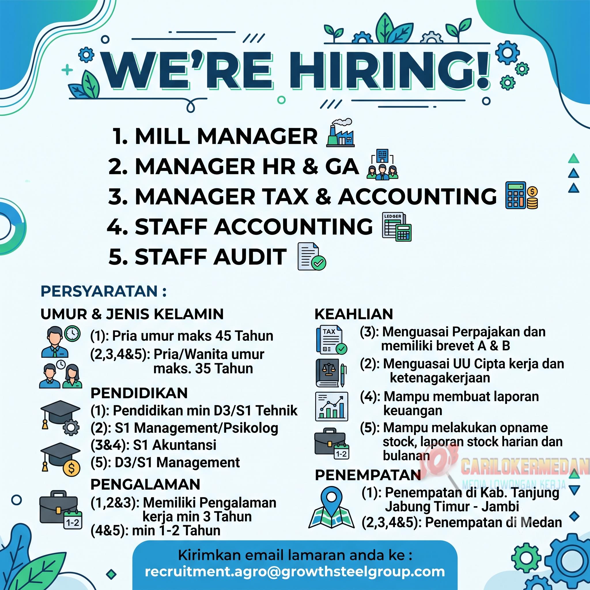 Loker D3 S1 Di PT Agrojaya Perdana Medan Jambi Agustus 2026
