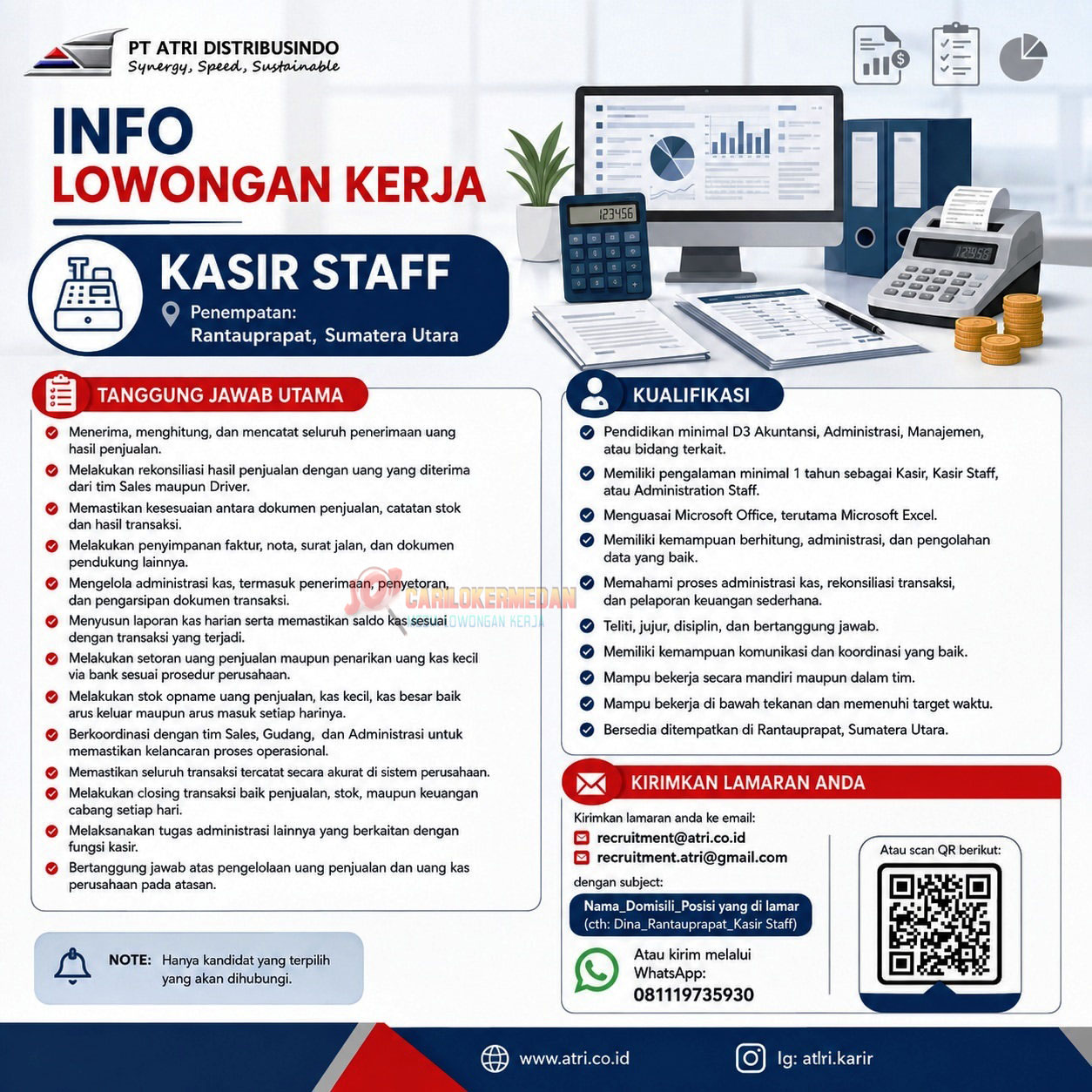 Loker D3 S1 Di PT Atri Distribusindo Rantau Prapat Agustus 2026