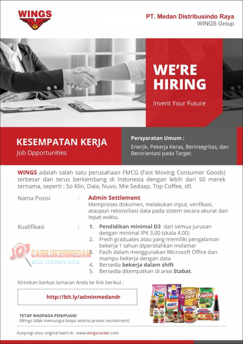 Loker D3 S1 Di PT Medan Distribusindo Raya Medan Stabat 2026 1