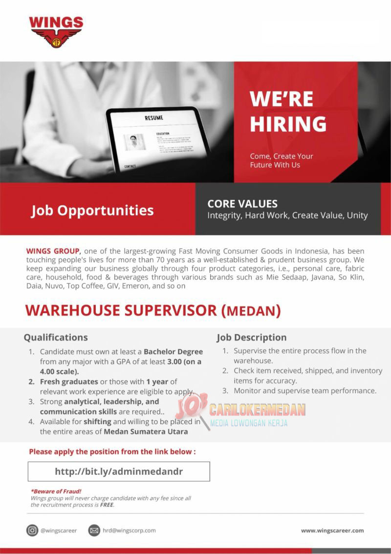 Loker D3 S1 Di PT Medan Distribusindo Raya Medan Stabat 2026 2