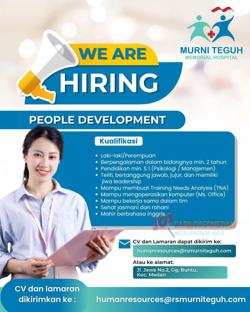 Loker S1 Di Murni Teguh Memorial Hospital Medan Agustus 2026