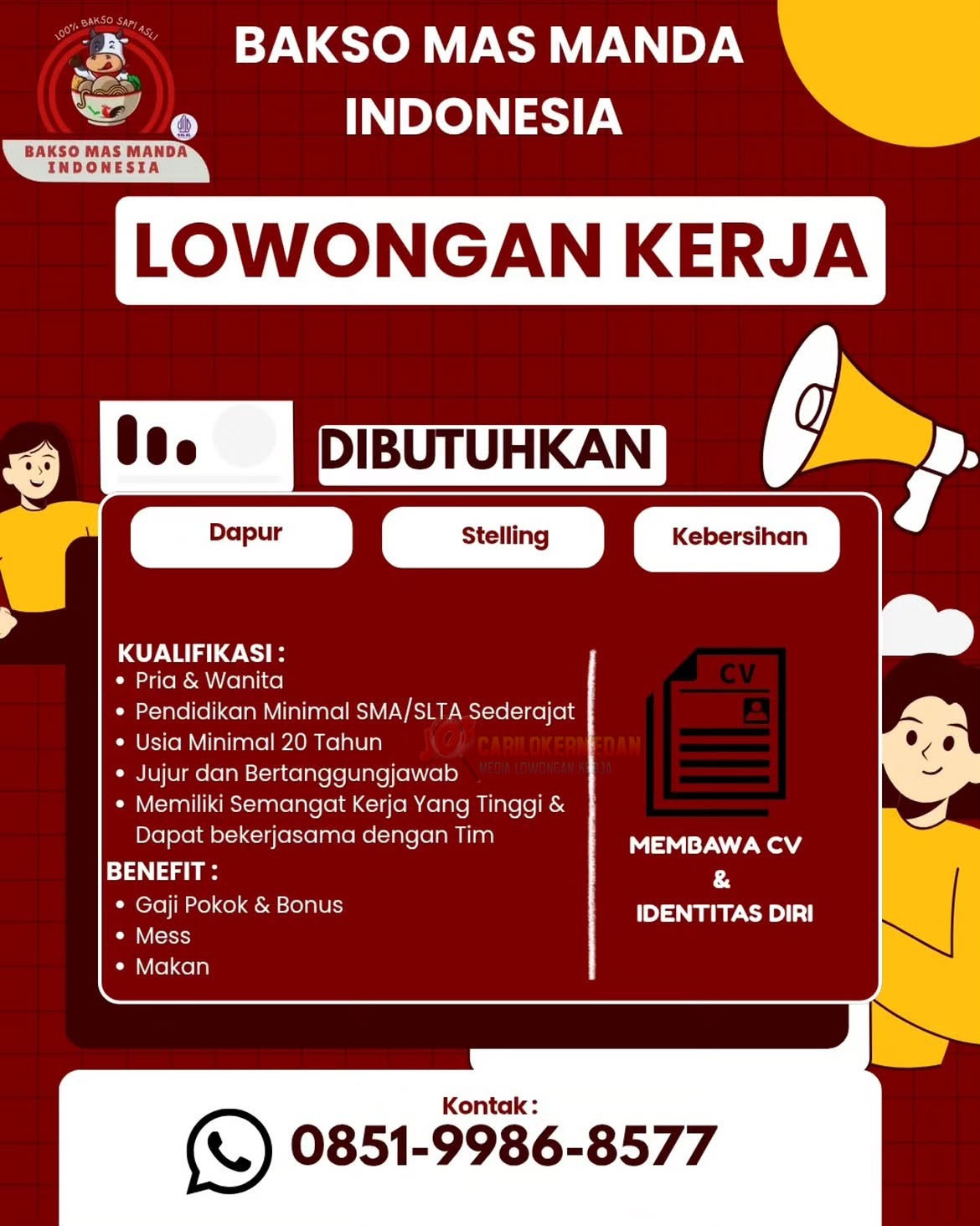 Loker SLTA D3 S1 Di Bakso Mas Manda Indonesia Medan Agustus 2026 1