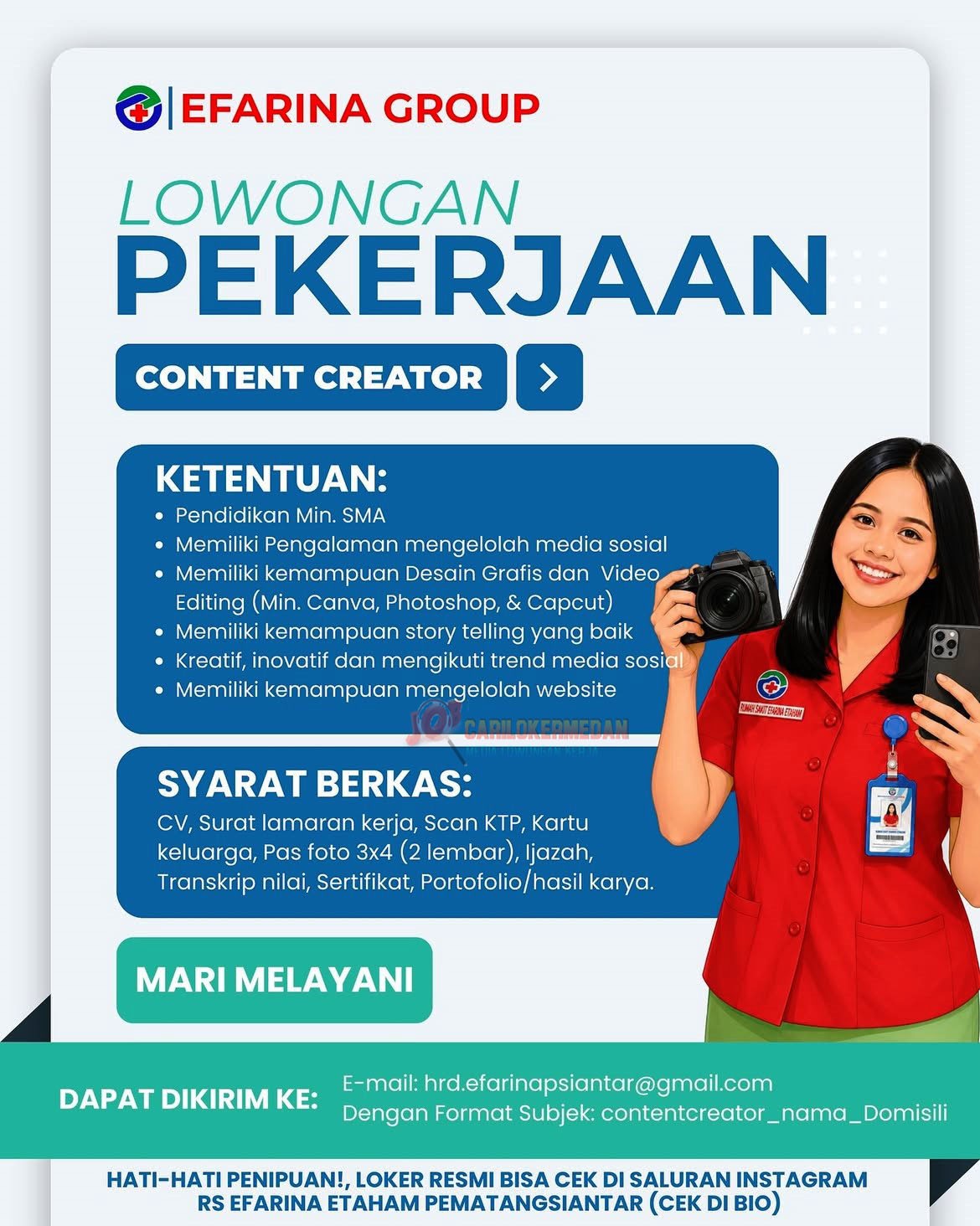 Loker SMA SMK Di Efarina Group Pematang Siantar Agustus 2026