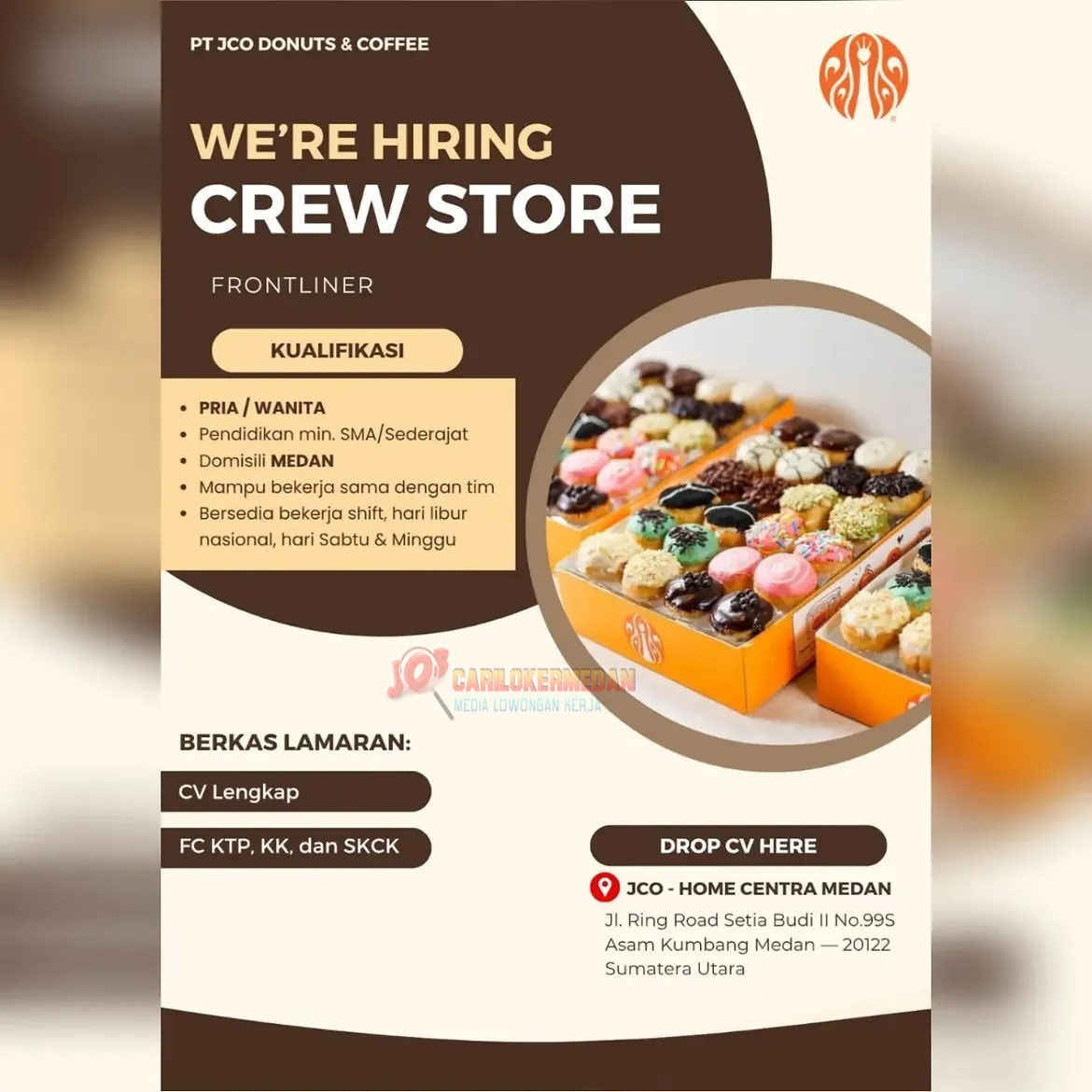Loker SMA SMK Di PT JCO Donuts & Coffee Home Centra Medan