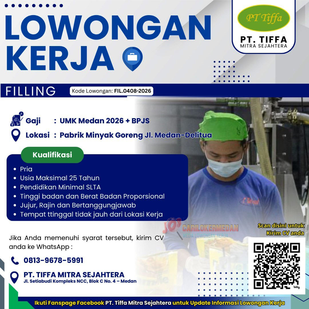 Loker SMA SMK Di PT Tiffa Mitra Sejahtera Medan Agustus 2026 2