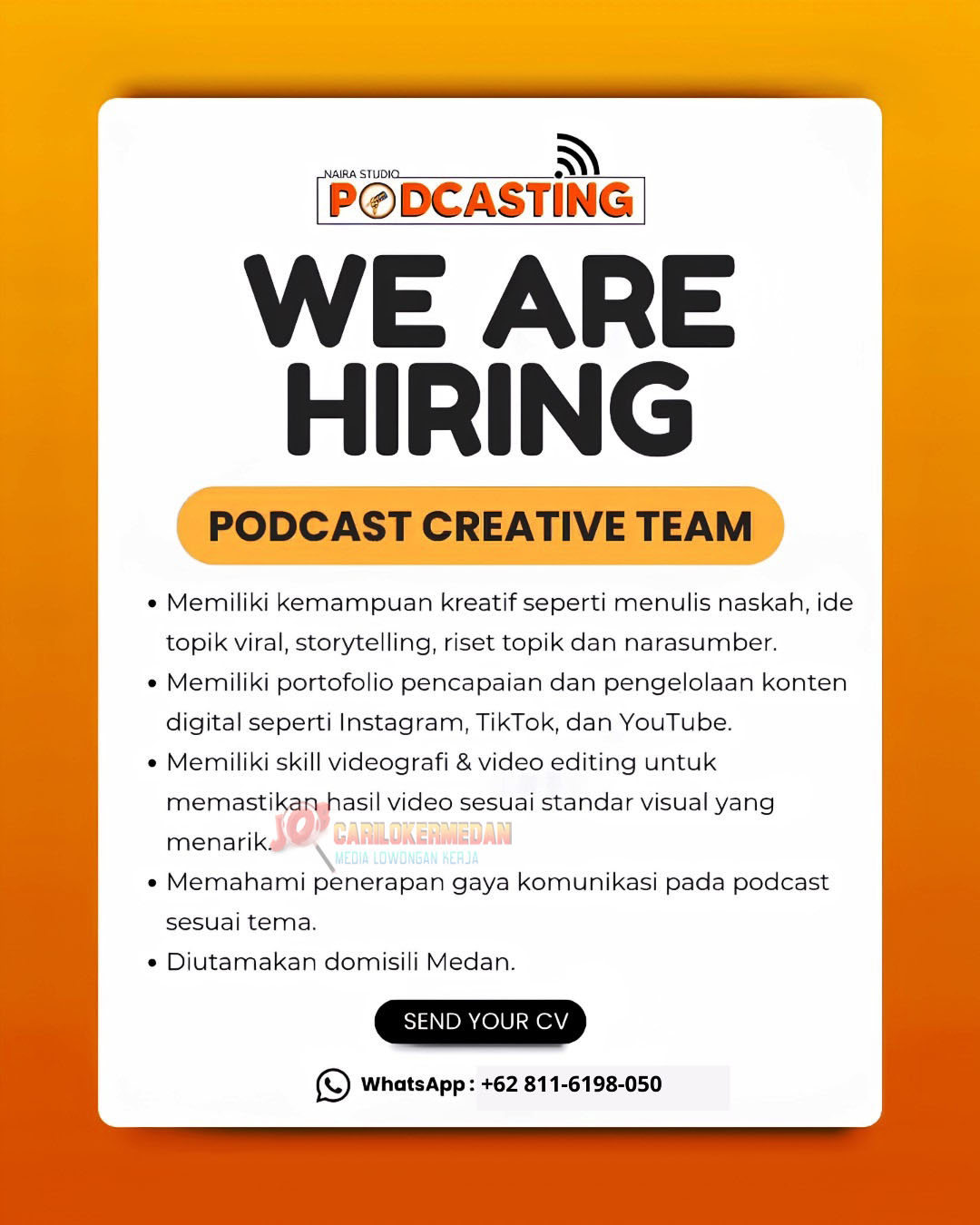 Lowongan Kerja Di Naira Studio Podcasting Medan Agustus 2026