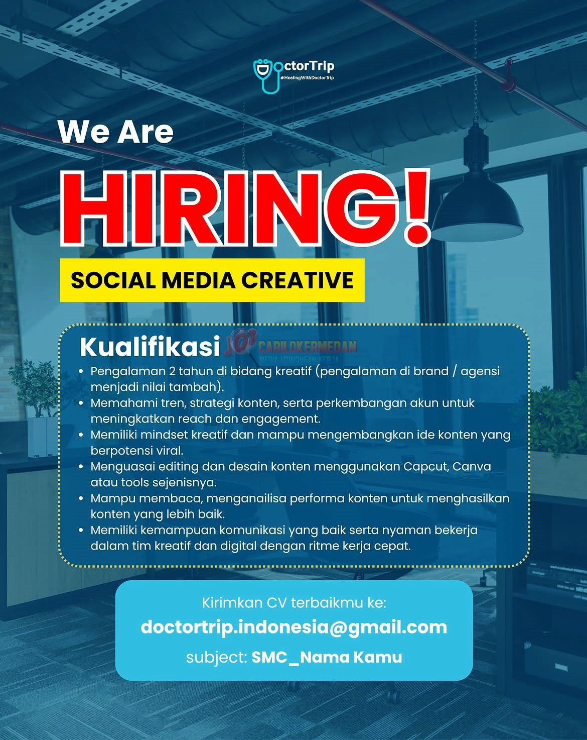 Loker D3 S1 Di Doctor Trip Indonesia Medan September 2026 1
