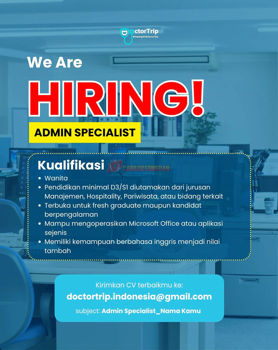 Loker D3 S1 Di Doctor Trip Indonesia Medan September 2026 2