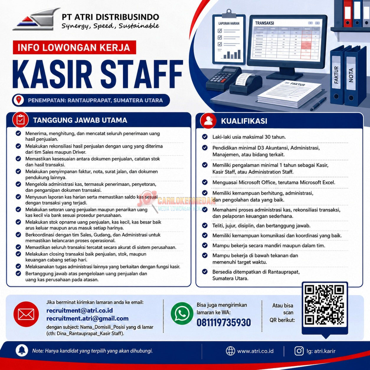 Loker D3 S1 Di PT Atri Distribusindo Rantau Prapat September 2026