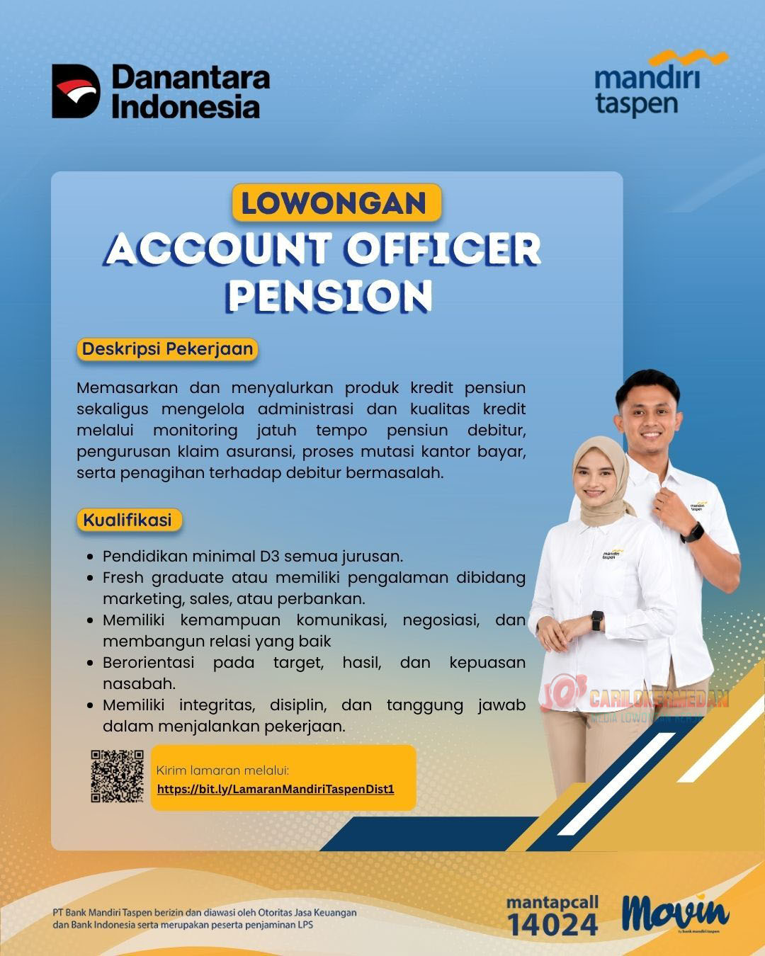 Loker D3 S1 Di PT Bank Mandiri Taspen Medan Binjai Deli Serdang 1