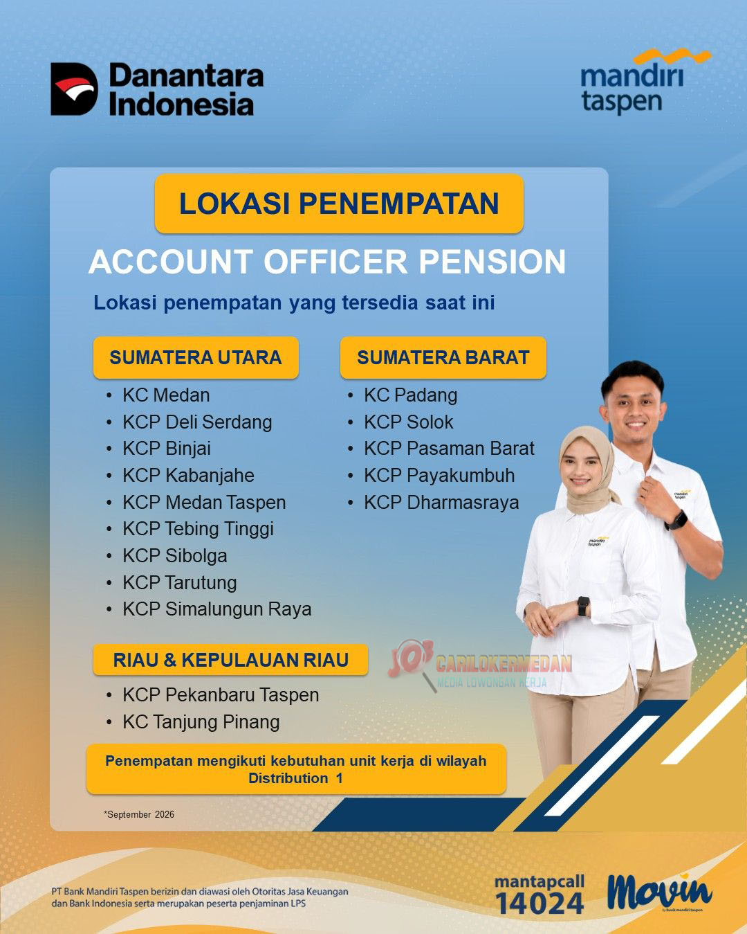 Loker D3 S1 Di PT Bank Mandiri Taspen Medan Binjai Deli Serdang 2