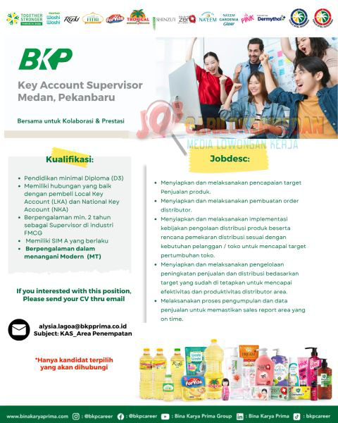 Loker D3 S1 Di PT Bina Karya Prima Group Medan September 2026
