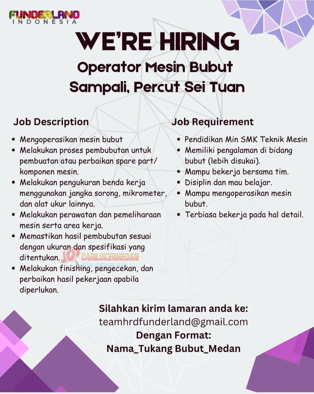 Loker SMA SMK Di Funderland Indonesia Medan September 2026 2 (2)
