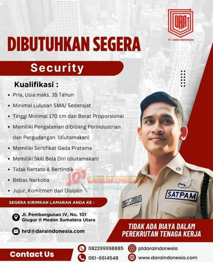 Loker SMA SMK Di PT Dara Indonesia Medan September 2026 1