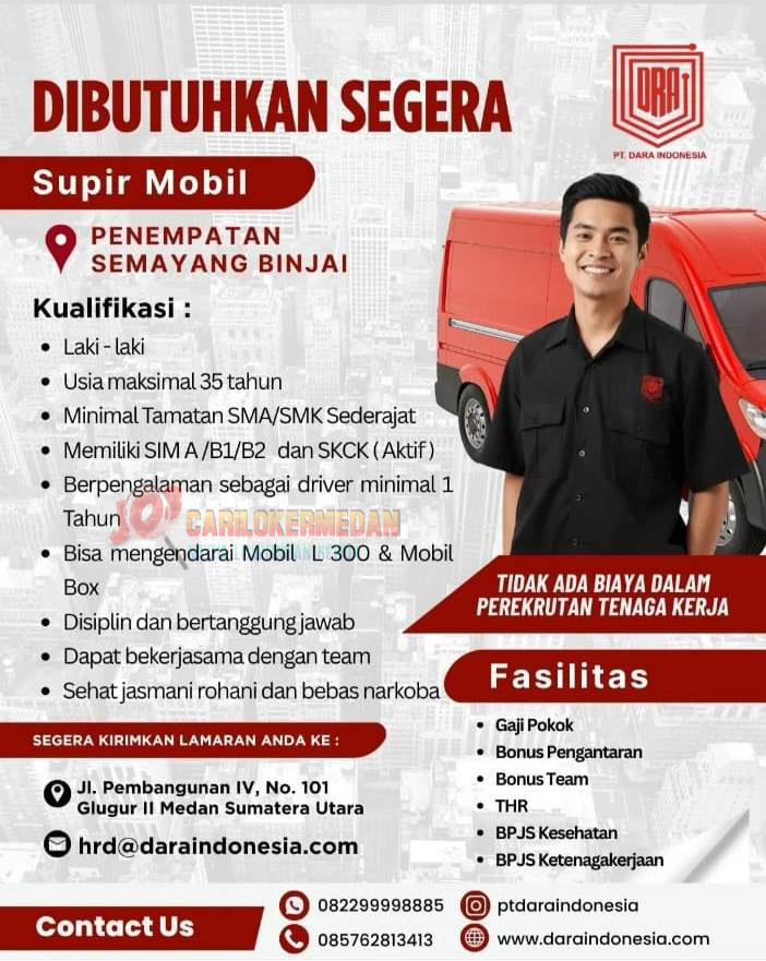 Loker SMA SMK Di PT Dara Indonesia Medan September 2026 2
