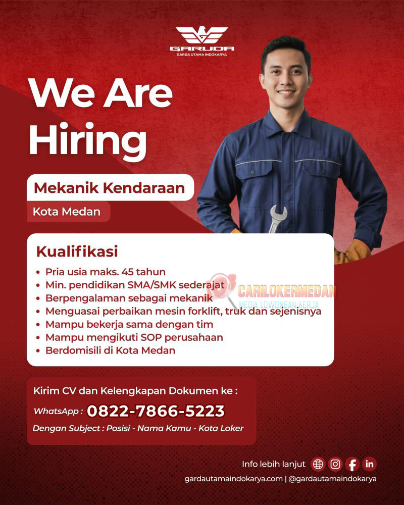 Loker SMA SMK Di PT Garda Utama Indokarya KIM 1 Medan September 2026