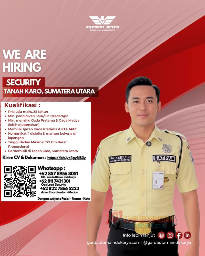 Loker SMA SMK Di PT Garda Utama Indokarya Tanah Karo September 2026