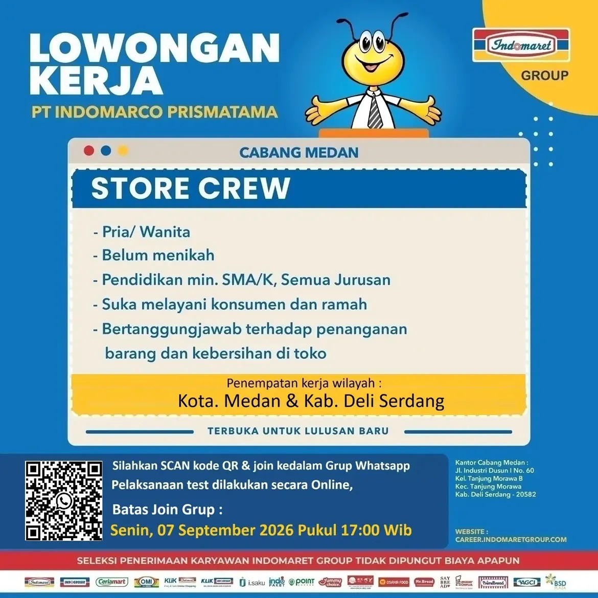 Loker SMA SMK Di PT Indomarco Prismatama Medan & Deli Serdang September 2026