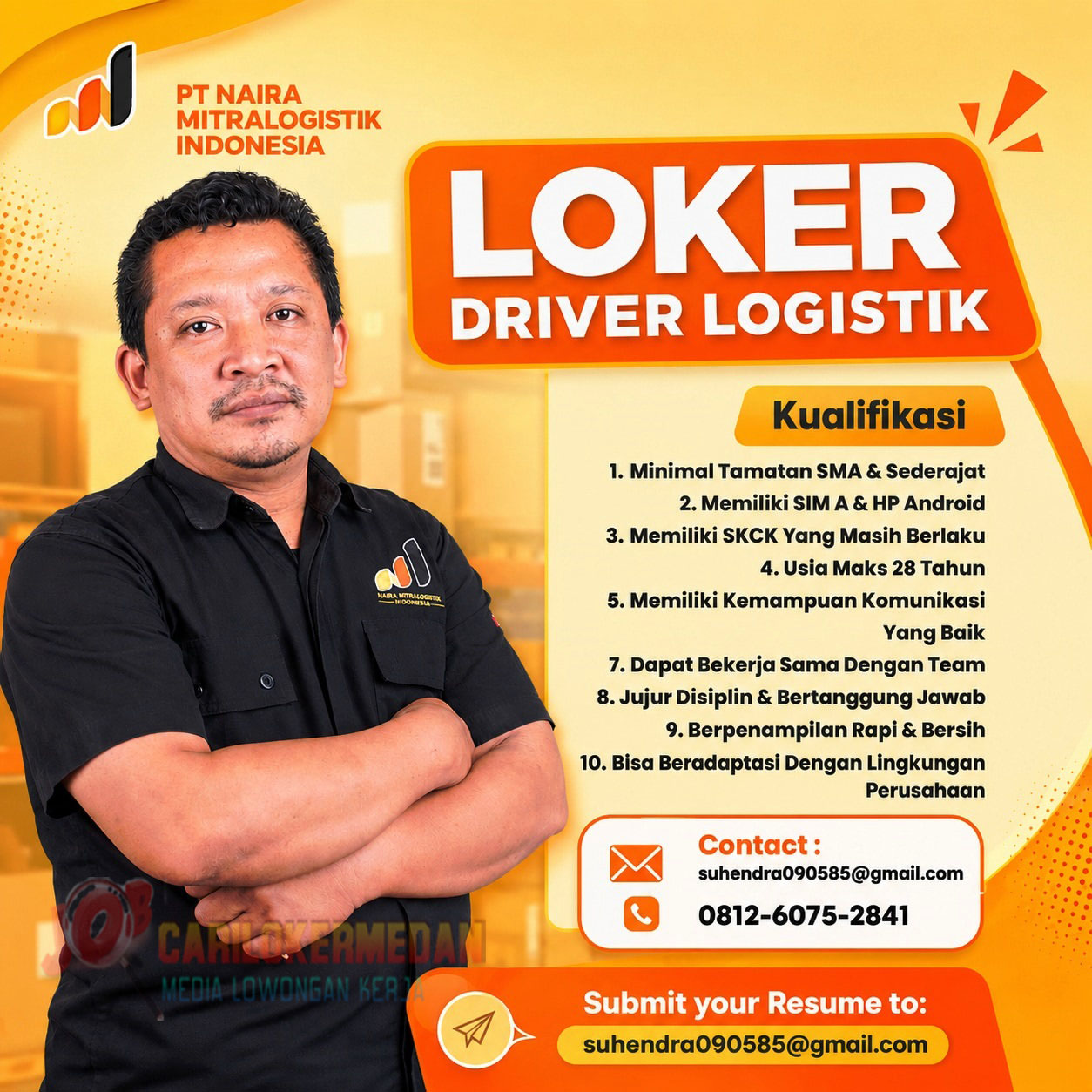 Loker SMA SMK Di PT Naira Mitralogistik Indonesia Medan September 2026
