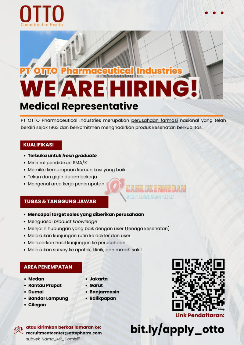 Loker SMA SMK Di PT OTTO Pharmaceutical Industries Medan Rantau Prapat