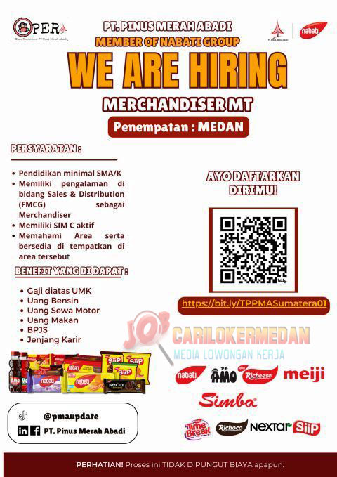 Loker SMA SMK Di PT Pinus Merah Abadi Medan September 2026