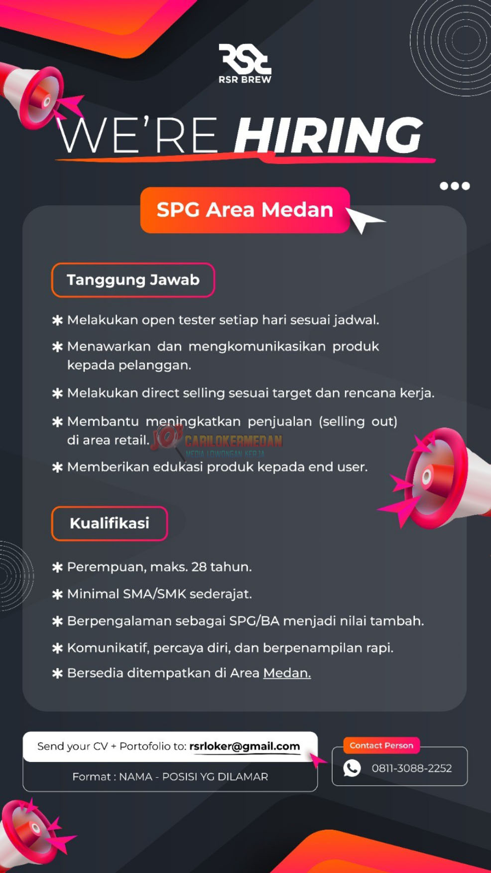 Loker SMA SMK Di PT Revolusi Sejuta Rasa Medan September 2026