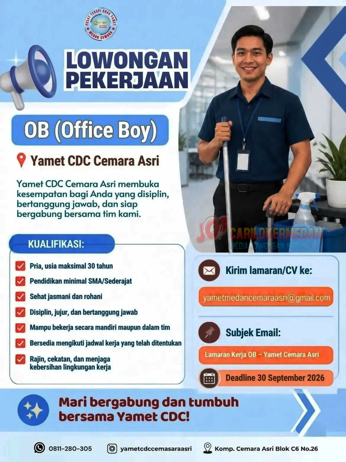 Loker SMA SMK Di YAMET Child Development Medan September 2026