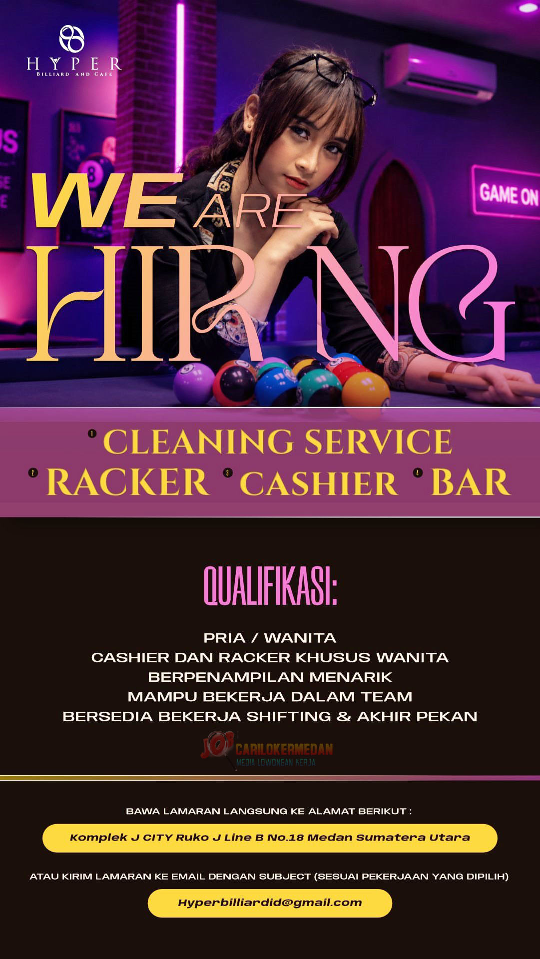 Lowongan Kerja Di Hyper Billiard & Cafe Medan September 2026