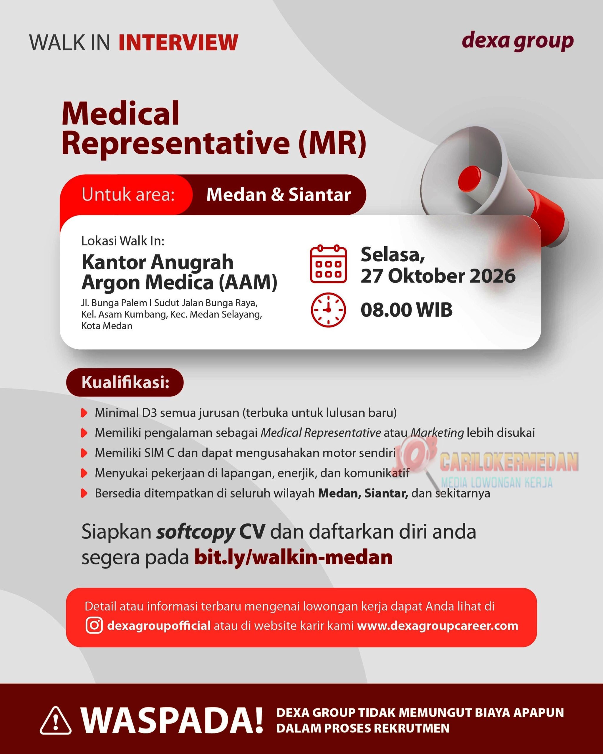 Loker D3 S1 Di PT Dexa Medica Medan & Siantar Oktober 2026 New