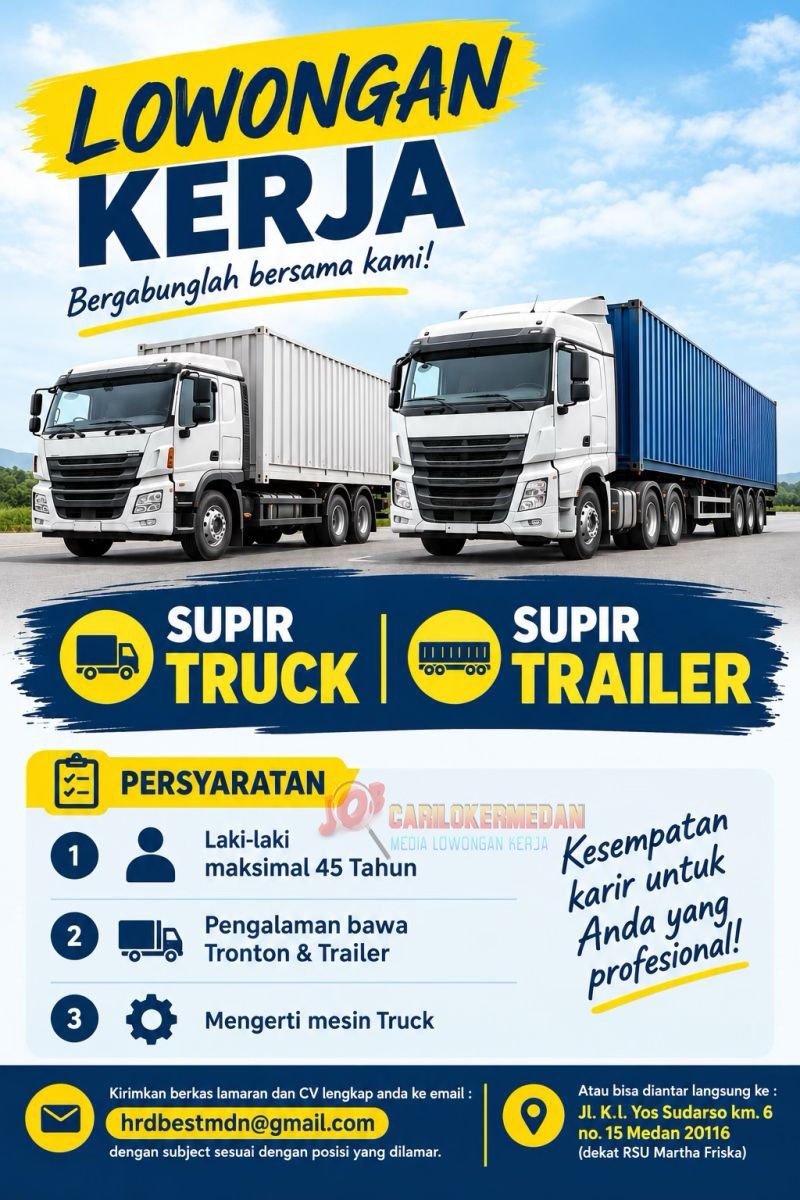 Loker Di PT Berlian Eka Sakti Tangguh Medan Oktober 2026
