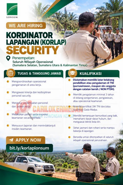 Loker Di PT PP London Sumatra Indonesia Tbk Sumatera Utara Oktober 2026