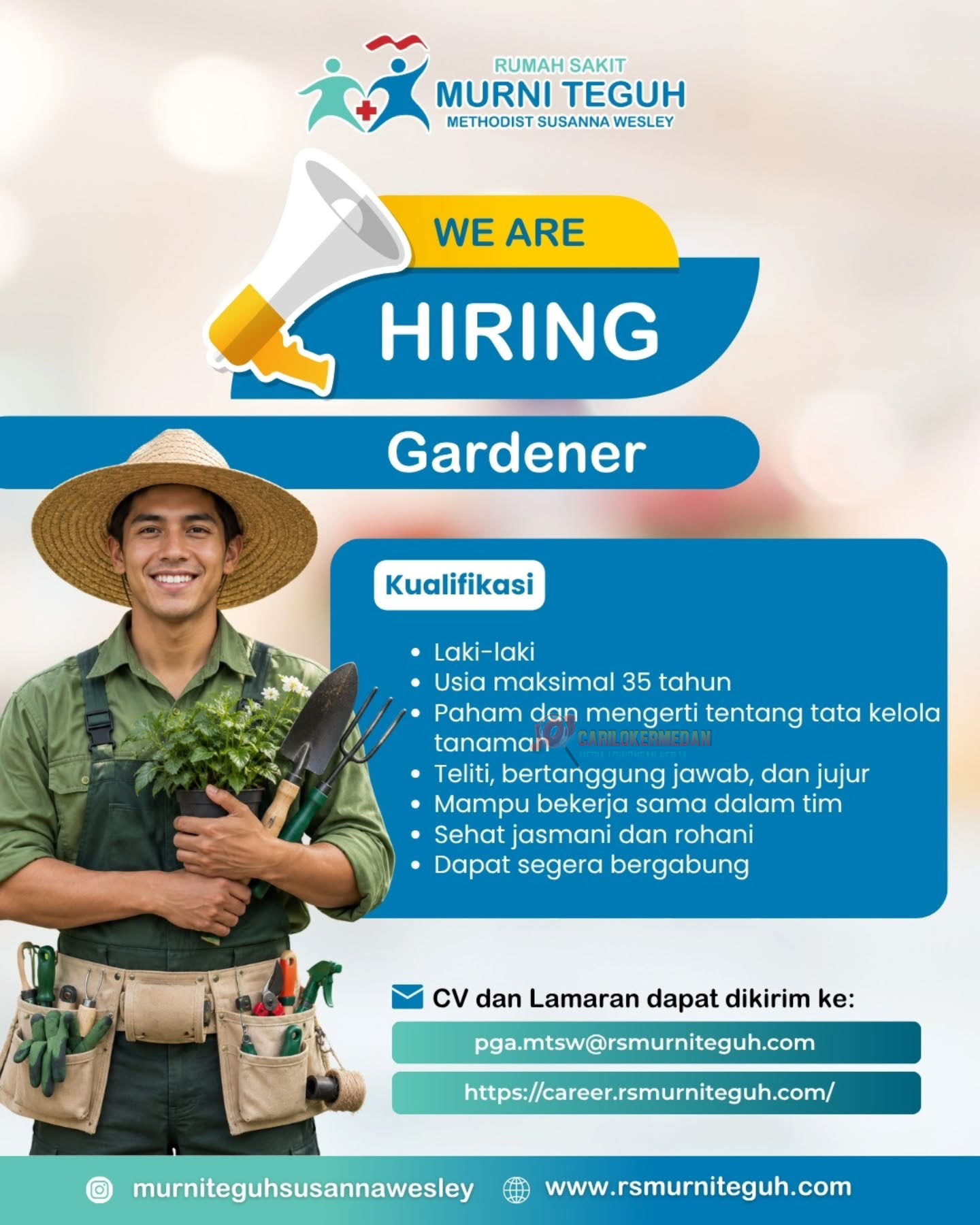 Loker Di RSU Murni Teguh Methodist Susanna Wesley Medan Oktober 2026