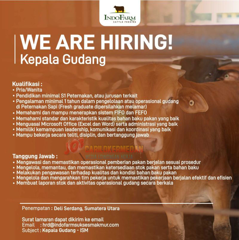 Loker S1 Di PT Indofarm Sukses Makmur Deli Serdang Oktober 2026