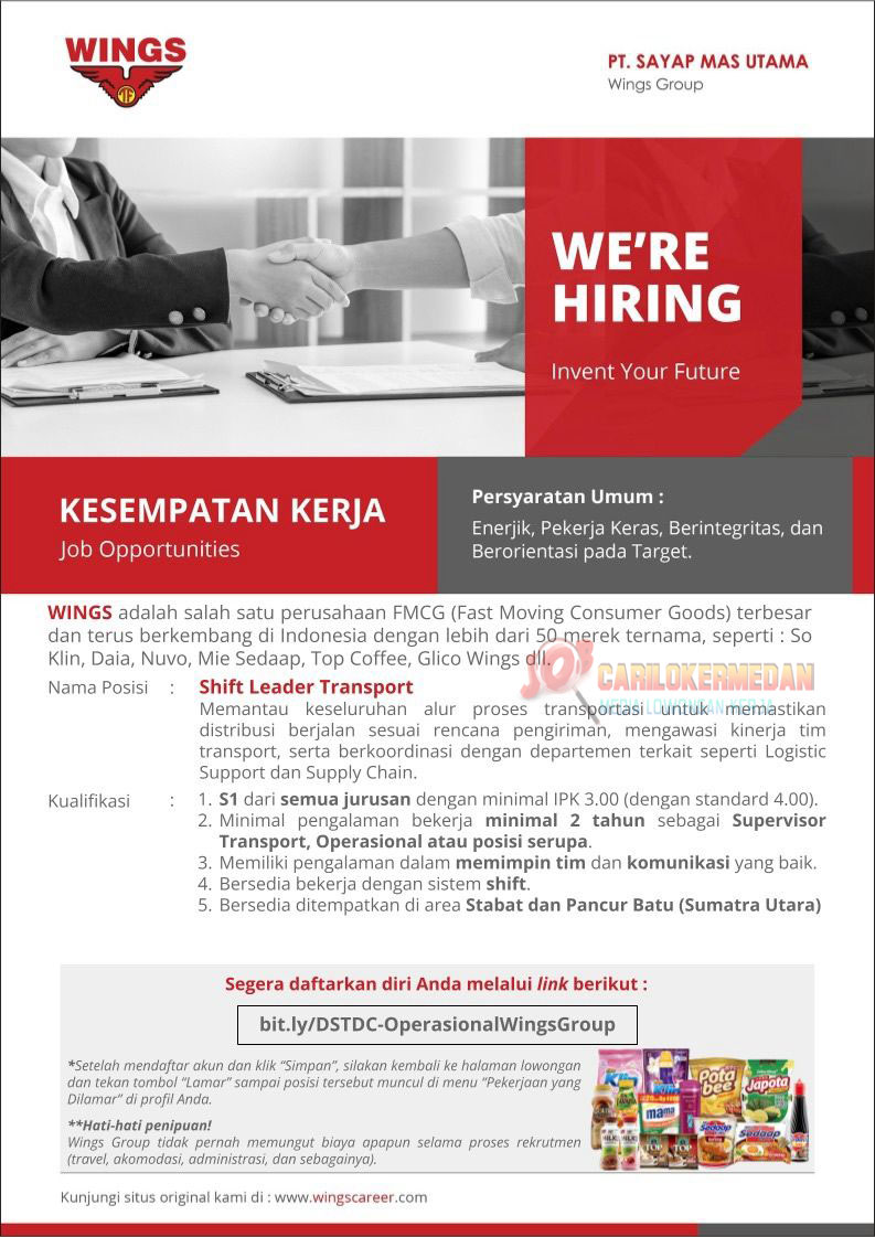 Loker S1 Di PT Sayap Mas Utama Stabat & Pancur Batu Oktober 2026