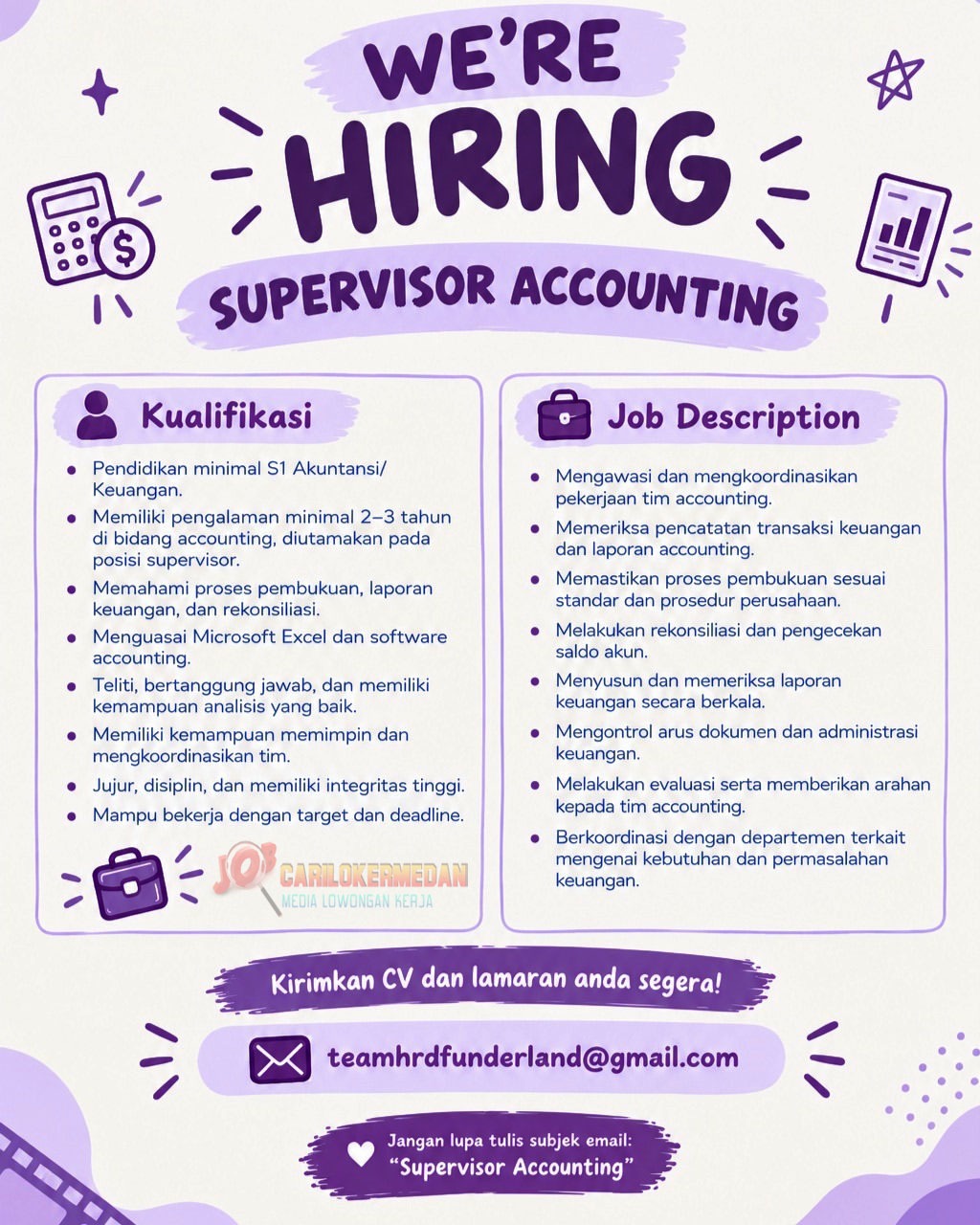 Loker SMA SMK D3 S1 Di Funderland Indonesia Medan Oktober 2026 2