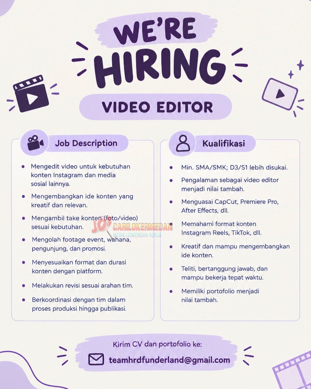 Loker SMA SMK D3 S1 Di Funderland Indonesia Medan Oktober 2026 3