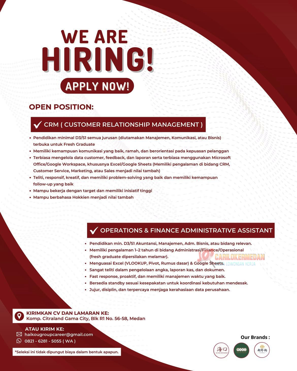 Loker SMA SMK D3 S1 Di PT Hai Kou Group Medan Oktober 2026 4