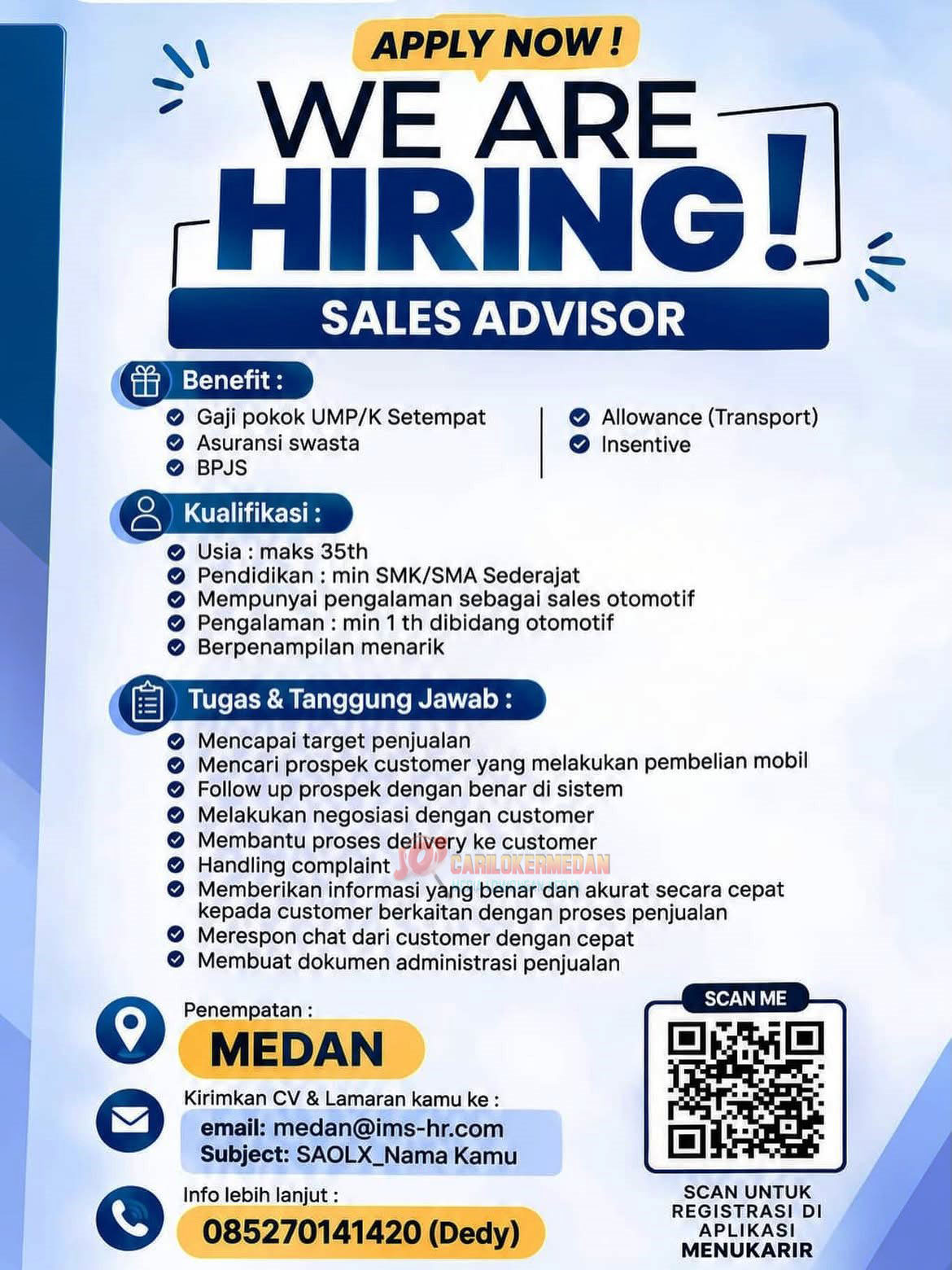 Loker SMA SMK Di PT Intrias Mandiri Sejati Medan Oktober 2026