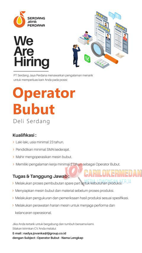Loker SMA SMK Di PT Serdang Jaya Perdana Deli Serdang Oktober 2026