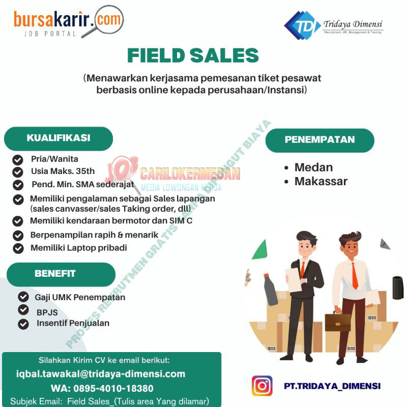 Loker SMA SMK Di PT Tridaya Dimensi Indonesia Medan Oktober 2026