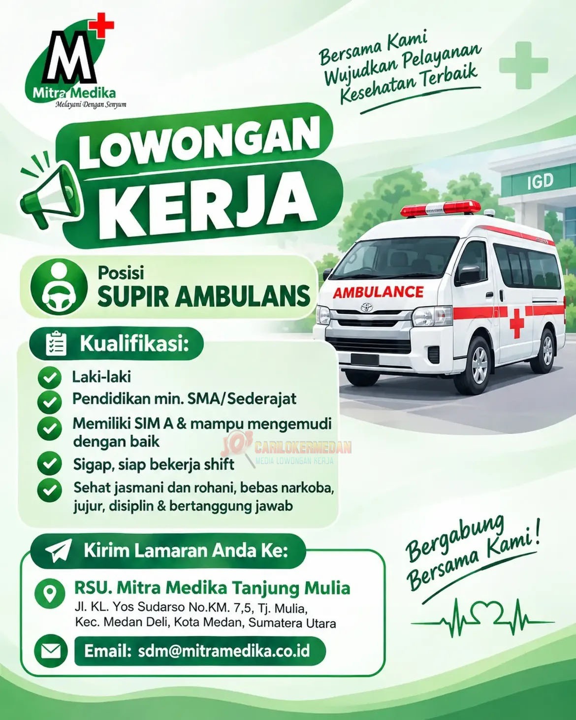 Loker SMA SMK Di RSU Mitra Medika Tanjung Mulia Medan Oktober 2026 2