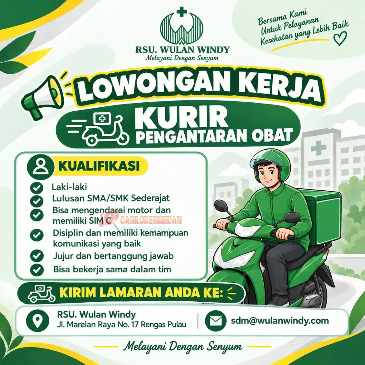Loker SMA SMK Di RSU Wulan Windy Marelan Medan Oktober 2026