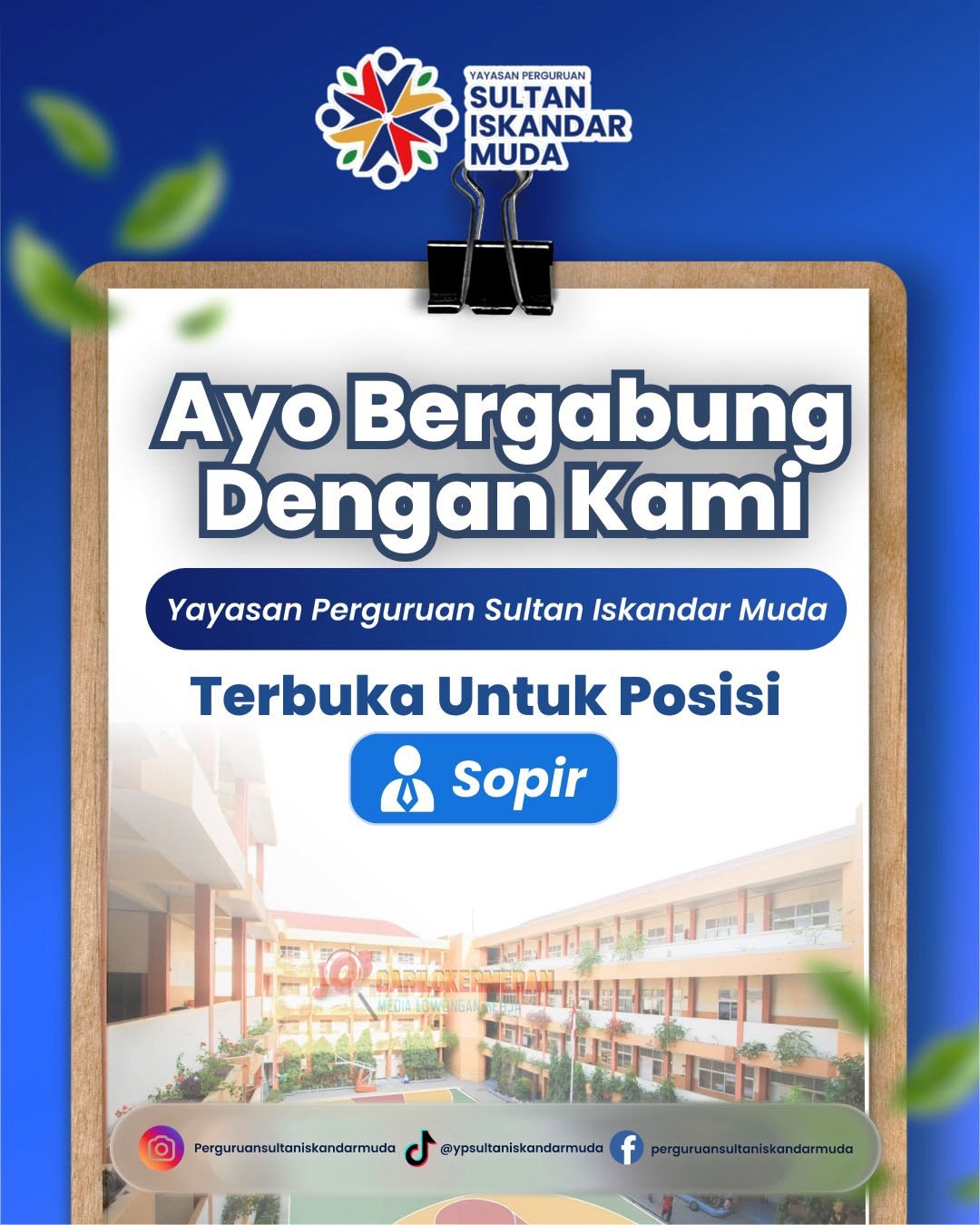Loker SMA SMK Di YP Sultan Iskandar Muda Medan Oktober 2026 1